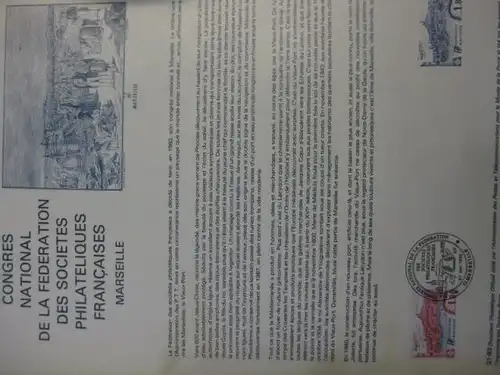 Document Philatelique Officiel - Amtliches Ersttagsblatt ETB der POST:Philatelistenkongress Marseille