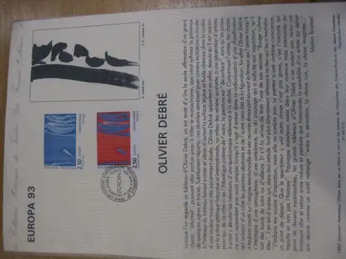 Document Philatelique Officiel - Amtliches Ersttagsblatt ETB der POST:EUROPA 1993 Olivier Debre