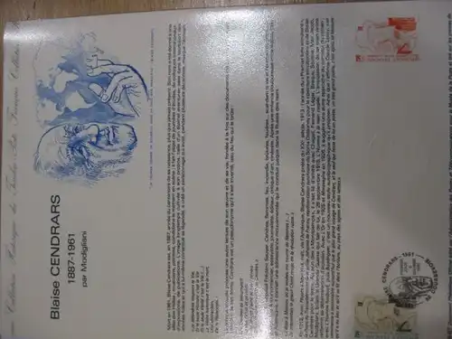 Document Philatelique Officiel - Amtliches Ersttagsblatt ETB der POST:Blaise Cendaras