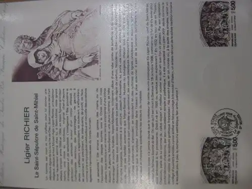 Document Philatelique Officiel - Amtliches Ersttagsblatt ETB der POST:Skulptur von Richier