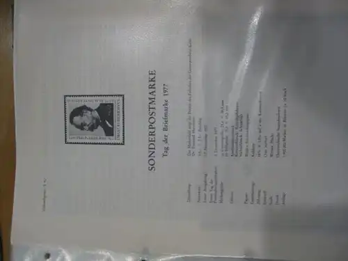 Amtliches Ankündigungsblatt / Erläuterungsblatt der POST: Tag der Briefmarke 1977
