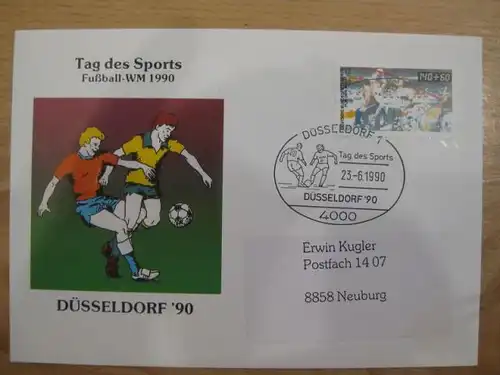 Schmuckbrief "Tag des Sports/Fußball-WM 1990"