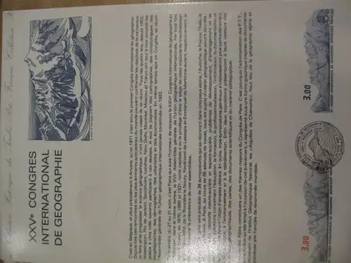 Document Philatelique Officiel - Amtliches Ersttagsblatt ETB der POST:Geologie-Kongress