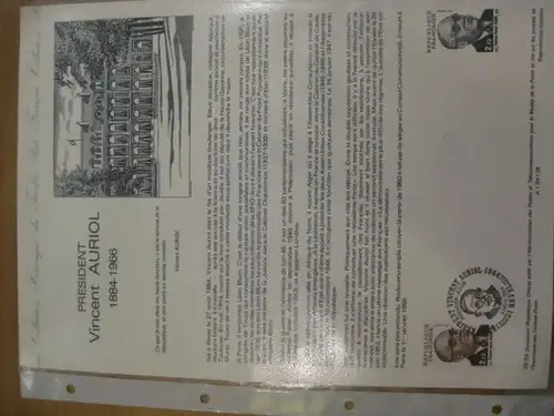 Document Philatelique Officiel - Amtliches Ersttagsblatt ETB der POST:Vincent Auriol