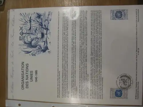 Document Philatelique Officiel - Amtliches Ersttagsblatt ETB der POST:40 Jahre UNO