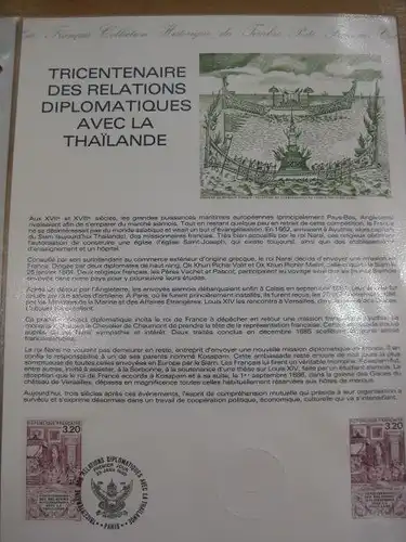 Document Philatelique Officiel - Amtliches Ersttagsblatt ETB der POST:Diplomatische Beziehungen zu Thailand