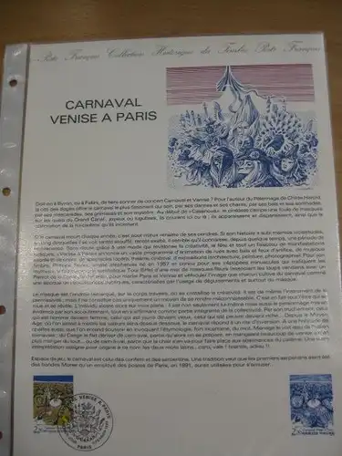 Document Philatelique Officiel - Amtliches Ersttagsblatt ETB der POST:Venezianischer Karneval in Paris