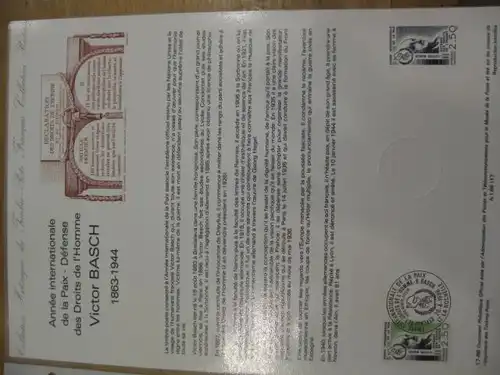 Document Philatelique Officiel - Amtliches Ersttagsblatt ETB der POST:Intern. Jahr des Friedens