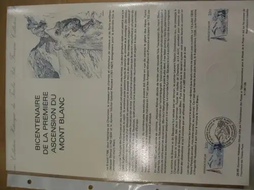 Document Philatelique Officiel - Amtliches Ersttagsblatt ETB der POST:Erstbesteigung Mont Blanc