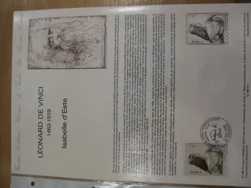 Document Philatelique Officiel - Amtliches Ersttagsblatt ETB der POST:Leonardo da Vinci