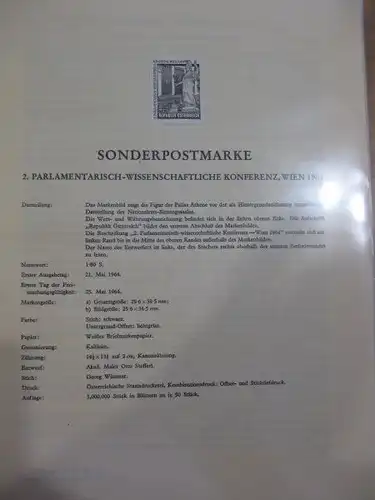 Österreich Amtlicher Schwarzdruck SD der Post:Parlamentarisch-Wissenschaftliche Konferenz Wien 1964