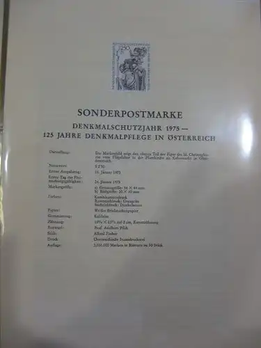 Österreich Amtlicher Schwarzdruck SD der Post:Denkmalschutzjahr