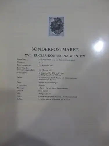 Österreich Amtlicher Schwarzdruck SD der Post:EUCEPA-Konferenz Wien 1977