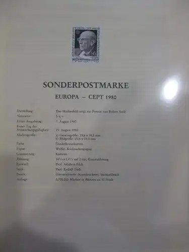 Österreich Amtlicher Schwarzdruck SD der Post: EUROPA - CEPT 1980