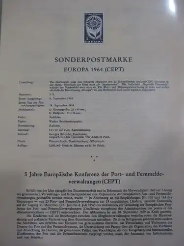 Österreich Amtlicher Schwarzdruck SD der Post:CEPT - EUROPA 1964