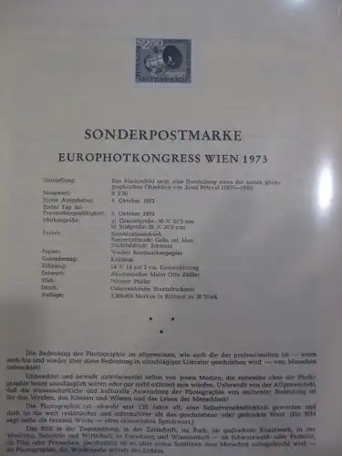 Österreich Amtlicher Schwarzdruck SD der Post: Europhotokonferenz 1973