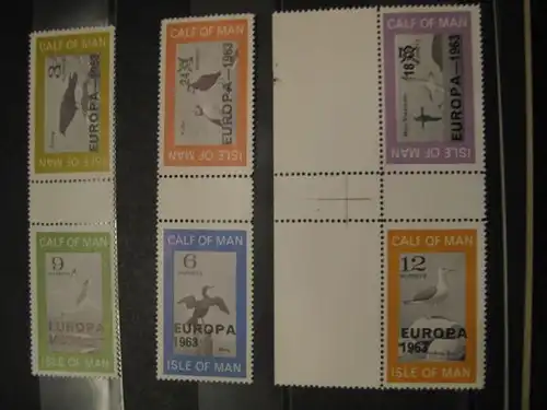 EUROPA-UNION-Mitläufer, CEPT-Mitläufer, Englische Insel-Lokalpost-Marken: Zwischenstegpaare Calf of Man / Isle of Man 1963