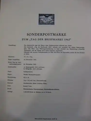 Österreich Amtlicher Schwarzdruck SD der Post: Tag der Briefmarke 1962