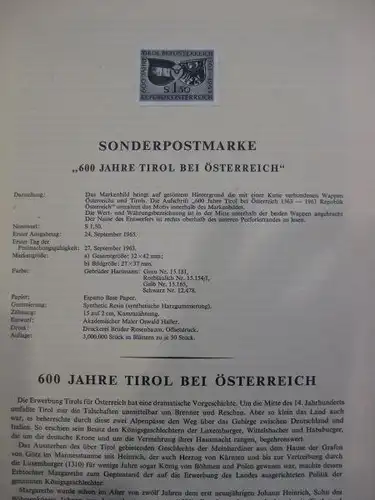 Österreich Amtlicher Schwarzdruck SD der Post: 600 Jahre Tirol bei Österreich