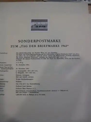 Österreich Amtlicher Schwarzdruck SD der Post: Tag der Briefmarke 1963