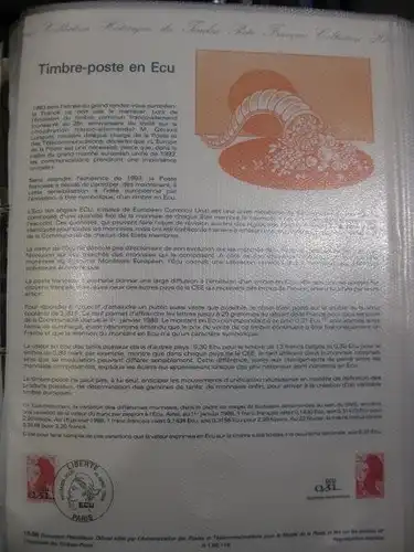 Document Philatelique Officiel - Amtliches Ersttagsblatt ETB der POST:Liberte mit ECU-Überdruck