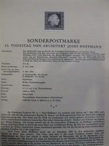 Österreich Amtlicher Schwarzdruck SD der Post: Josef Hoffmann