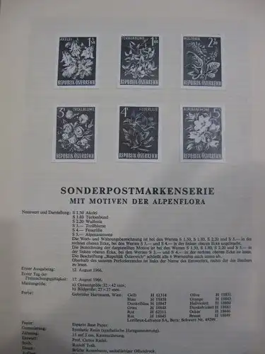 Österreich Amtlicher Schwarzdruck SD der Post: Alpenflora