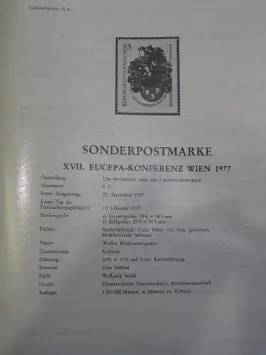 Amtliches Erläuterungsblatt ETB der POST Österreich:EUCEPA-Konferenz Wien 1977