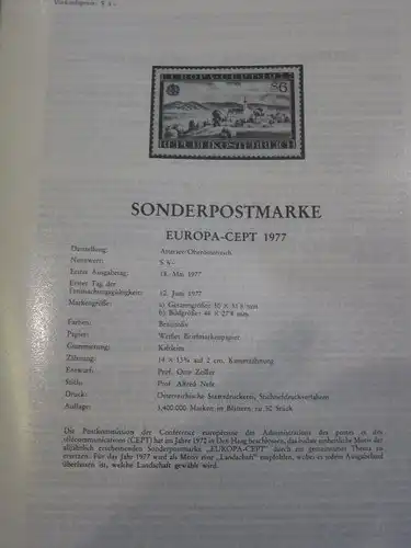 Amtliches Erläuterungsblatt ETB der POST Österreich:EUROPA-CEPT 1977