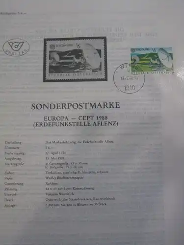 Amtliches Ersttagsblatt ETB der POST Österreich:EUROPA-CEPT-EUROPALIA 1988