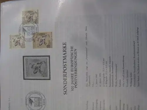 Amtliches Ersttagsblatt ETB der POST Österreich:Europäische Postverbindungen