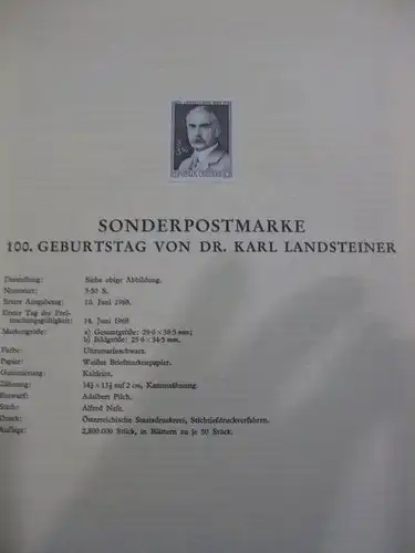 Österreich Amtlicher Schwarzdruck SD der Post: Dr. Karl Landstetter