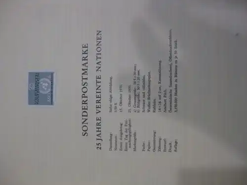 Österreich Amtlicher Schwarzdruck SD der Post: Vereinte Nationen