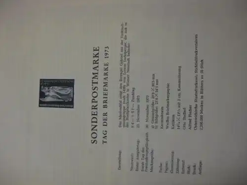 Österreich Amtlicher Schwarzdruck SD der Post: Tag der Briefmarke 1973