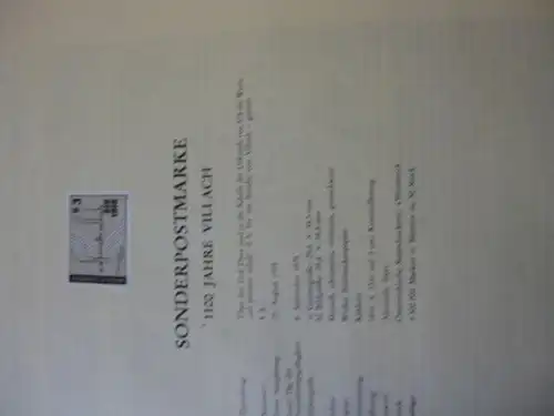 Österreich Amtlicher Schwarzdruck SD der Post: Villach