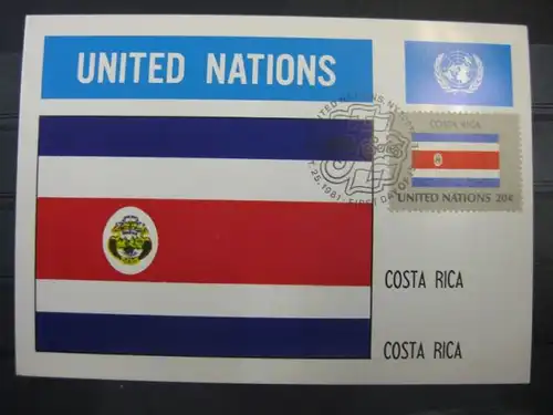 MK Maximumkarte UNO New York Flaggen 1982 Costa Rica