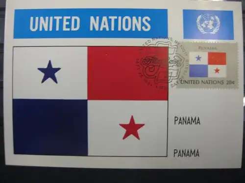 MK Maximumkarte UNO New York Flaggen 1982 Panama