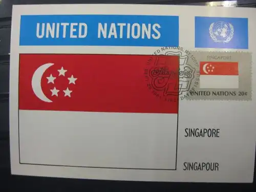 MK Maximumkarte UNO New York Flaggen 1982 Singapore