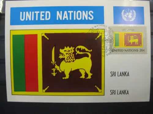 MK Maximumkarte UNO New York Flaggen 1982 Sri Lanka