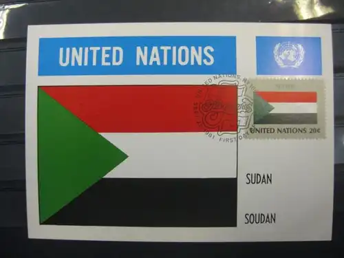 MK Maximumkarte UNO New York Flaggen 1982 Sudan