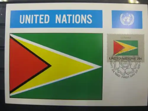 MK Maximumkarte UNO New York Flaggen 1982 Guyana
