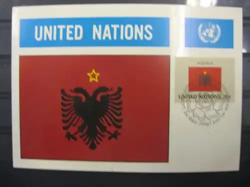 MK Maximumkarte UNO New York Flaggen 1982 Albania