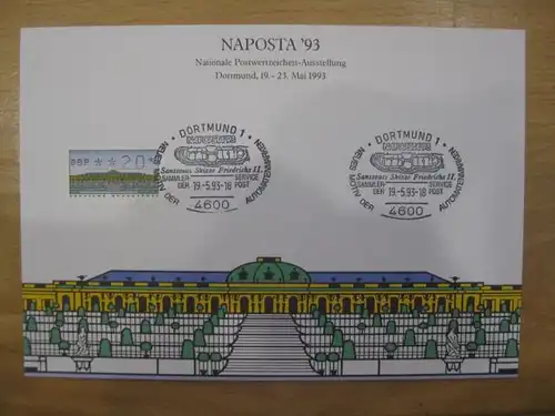 Gedenkblatt des Sammler-Service der Post zur NAPOSTA`93 in Dortmund