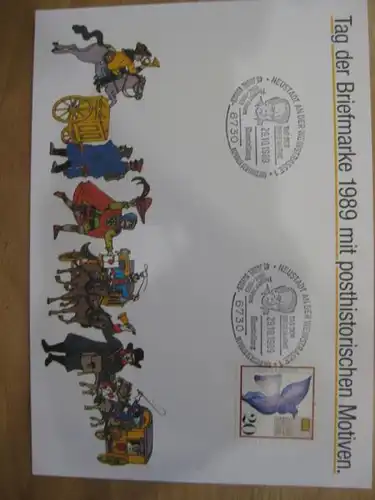 Stempelkarte, Erinnerungskarte Tag der Briefmarke 1989