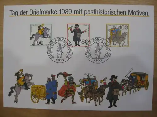 Stempelkarte, Erinnerungskarte Wohlfahrtsmarken Bonn 1989