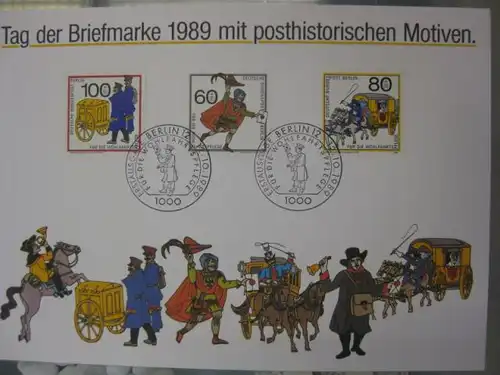 Stempelkarte, Erinnerungskarte Wohlfahrtsmarken Berlin 1989