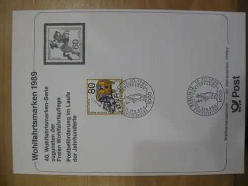 Stempelkarte, Erinnerungskarte  Wohlfahrtsmarken Postbeförderung