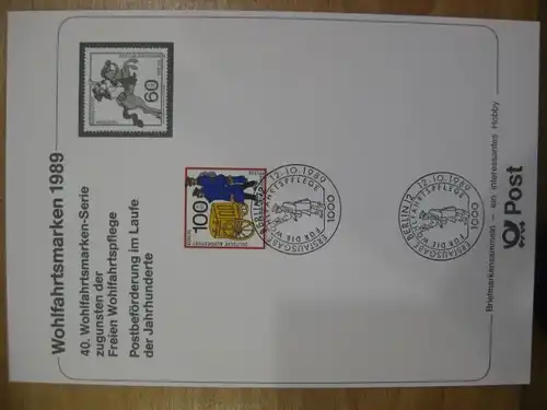 Stempelkarte, Erinnerungskarte  Wohlfahrtsmarken Postbeförderung