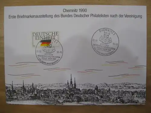 Stempelkarte, Erinnerungskarte  Briefmarkenausstellung Chemnitz 1990