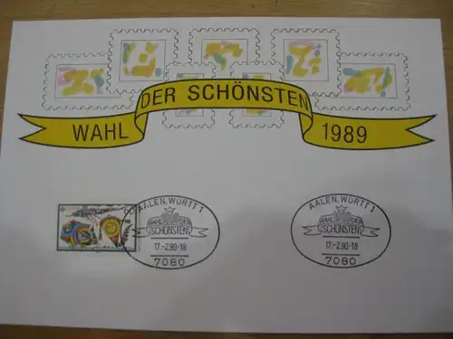 Stempelkarte, Erinnerungskarte  Wahl der Schönsten 1989